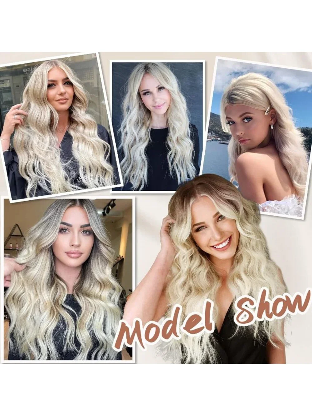 Women's Light Blonde 26 Inch Natural Looking Heat Resistant Long Wavy Wigs